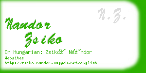 nandor zsiko business card